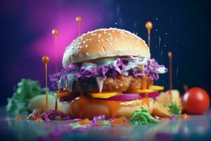 gott burger 3d. generera ai foto