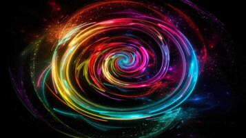 färgrik energi cirkel spiral sci-fi bakgrund generativ ai foto