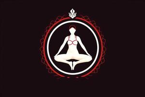 yoga meditation symbol logotyp generativ ai foto