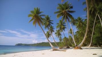 tropisk strand bakgrund. illustration ai generativ foto