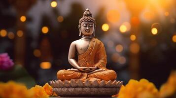 buddha purnima bakgrund. illustration ai generativ foto