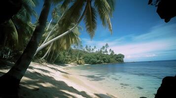 tropisk strand bakgrund. illustration ai generativ foto