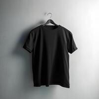 svart t-shirt mockup. illustration ai generativ foto
