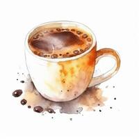 vattenfärg kaffe kopp. illustration ai generativ foto