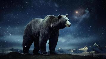 stjärnor konstellation ursa större i de natt himmel illustration ai generativ foto