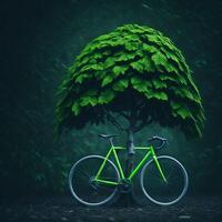 värld cykel dag eco grön transport begrepp ai genererad foto