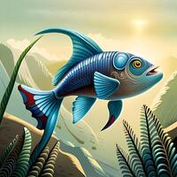 ai genererad bild skön fisk illustration foto
