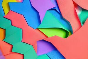 färgrik origami utskärningar - kreativ konstnärlig begrepp för dekoration foto