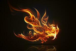 abstrakt brand skrivbordet tapet, realistisk flammande flamma bild ai genererad foto