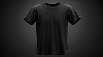 svart t-shirt mockup, främre se, generativ ai foto