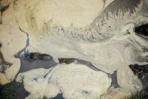 våt sand textur sandig strand bakgrund med stenar och vågig kopia Plats foto