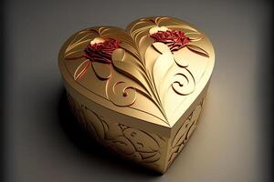 realistisk dekorativ gåva lådor 3d gåvor vit kartong förpackning mallar sida se hjärta form presenterar perfekt insvept valentines presentlåda lyx kartong generativ ai foto