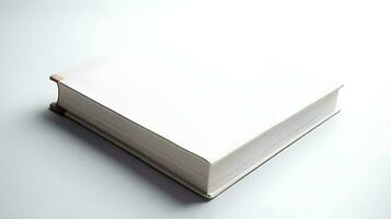 vit hård omslag bok isolerat på vit studio skott. foto