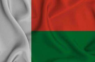 realistisk vinka flagga av madagaskar, 3d illustration foto