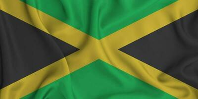 realistisk vinka flagga av jamaica, 3d illustration foto