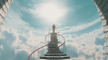 trappa till himmel. illustration ai generativ foto