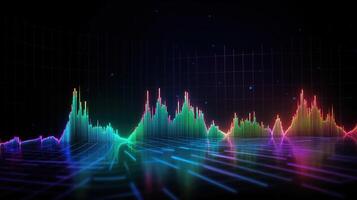 generativ ai, stock marknadsföra Diagram rader, finansiell Graf på teknologi abstrakt bakgrund representera finansiell kris, finansiell härdsmälta. teknologi begrepp, handel marknadsföra begrepp. foto