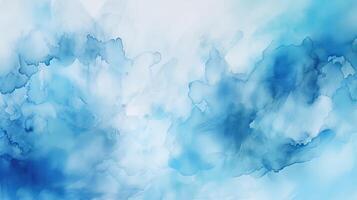 nyfiket vattenfärg nyanser molnig och defocused molnig blå himmel fundament. illustration, ai genererad foto