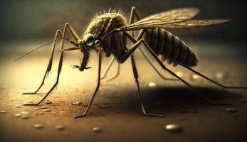 insekt mygga närbild, makro entomologi. ai genererad. foto