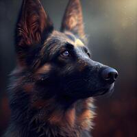 porträtt av en tysk herde hund. stänga upp., ai generativ bild foto