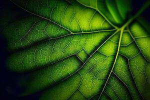 löv blad textur grön organisk bakgrund makro layout closeu. generativ ai foto