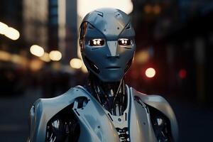 framtida ai robotar och cyborgs omdefiniera mänskligheten skapas med generativ ai teknologi foto