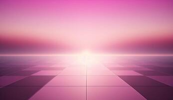 generativ ai, skön lutning scen landskap med ljus rosa Färg, horisontell tapet. abstrakt bakgrund med moln och horisont foto