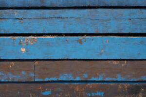gammal trä- bakgrund eller textur. mörk blå trä- vägg med vertikal plankor. generativ ai foto