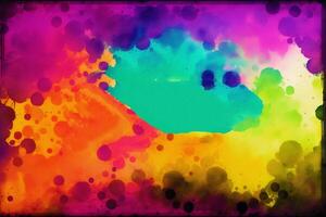 abstrakt bakgrund med färgrik vattenfärg stänk. vattenfärg måla. digital konst, generativ ai foto