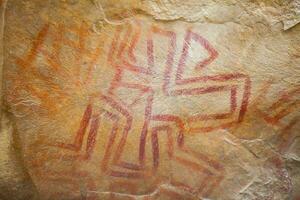 förhistorisk målningar på sten känd som petroglyphs i colombia foto