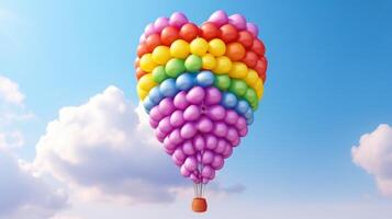 färgrik regnbåge luft ballonger. illustration ai generativ foto