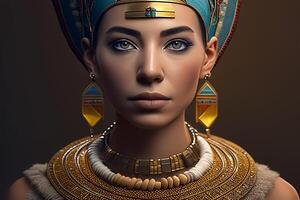 cleopatra, porträtt av en kvinna drottning av gammal egypten. generativ ai foto