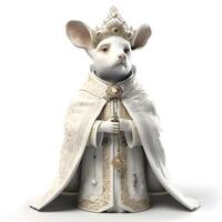 söt liten mus i en medeltida kostym. isolerat på vit bakgrund., ai generativ bild foto