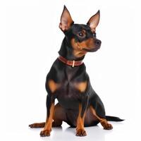 pinscher hund isolerat. illustration ai generativ foto