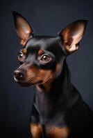 miniatyr- pinscher hund illustration ai generativ foto