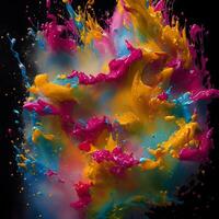 abstrakt Flerfärgad virvlande bakgrund, abstrakt färgrik bakgrund med spiral, generativ ai foto