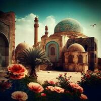 klassisk islamic moskén. generera ai foto