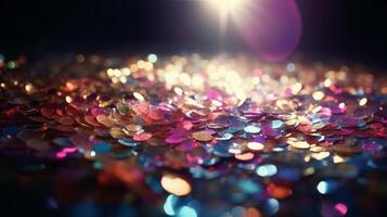 glitter konfetti bakgrund. illustration ai generativ foto