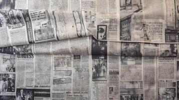 gammal tidning textur, tidning tapet ,generativ ai foto