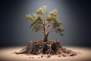 planet jord klimat förändra träd begrepp skapas med generativ ai teknologi. foto