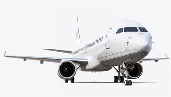 vit jet motor flygplan vit bakgrund generativ ai foto