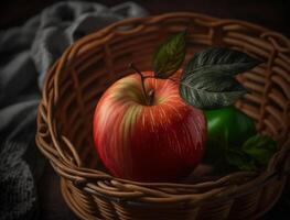 äpple, friska frukt generativ ai teknologi foto