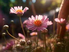 vår blomma naturlig bakgrund illustration ai generativ foto