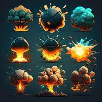 design spel bomba explosion ai genererad foto