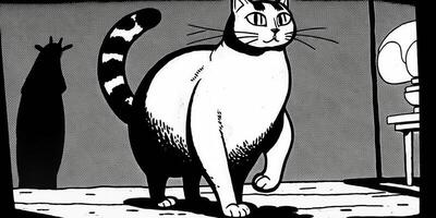 ai genererad. 1935 leon schlesinger inspirerad tecknad serie katt karaktär. ai generativ. grafisk konst foto
