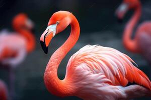 flamingo fågel . ai genererad foto