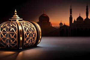 arabicum lykta ramadan generativ ai foto
