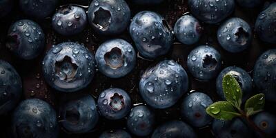 ai genererad. ai generativ. makro skott mönster bakgrund frukt bär blåbär friska vitamin. grafisk konst foto