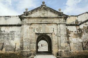 väggar av cartagena de Indien byggd på de slutet av de xvi århundrade för de försvar av de stad. san fernando de bocachica fort belägen på tierrabomba. foto