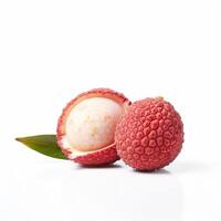 en knippa av litchi frukt generativ ai genererad foto